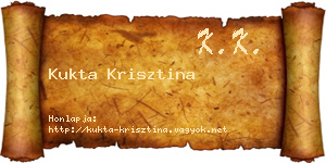 Kukta Krisztina névjegykártya